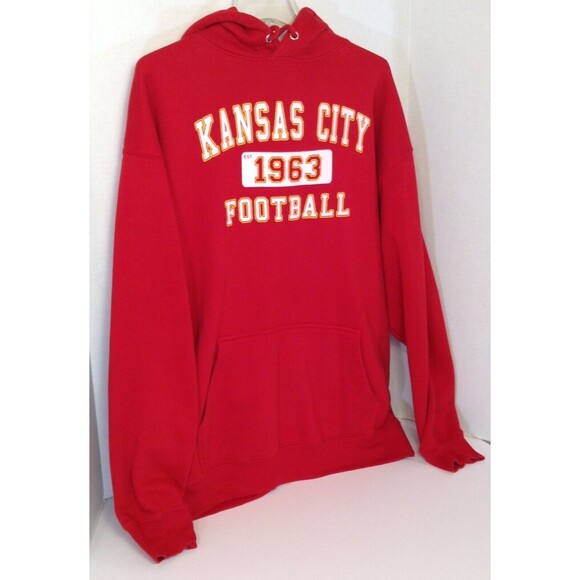 Kansas City Football Hoodie Sweatshirt Men XL Red Pullover Oversized Sports - Picture 3 of 12